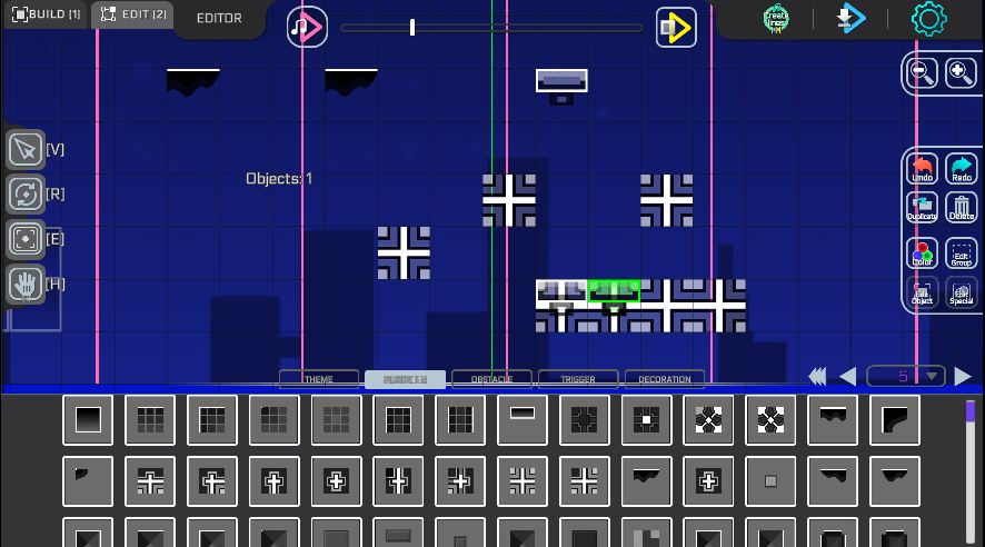 Dashmetry Level Editor Interface